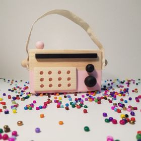 Websunday El Yapımı Ahşap Oyuncak Bebek Pembesi Baby Radyo