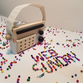 Websunday El Yapımı Ahşap Oyuncak Beyaz Baby Radyo