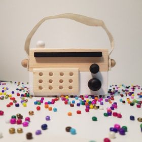 Websunday El Yapımı Ahşap Oyuncak Beyaz Baby Radyo