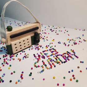 Websunday El Yapımı Ahşap Oyuncak Koyu Yeşil Baby Radyo