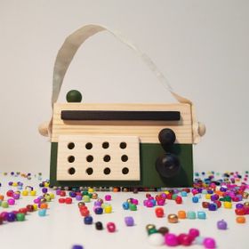 Websunday El Yapımı Ahşap Oyuncak Koyu Yeşil Baby Radyo