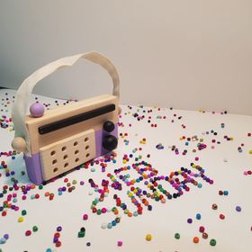 Websunday El Yapımı Ahşap Oyuncak Lila Baby Radyo