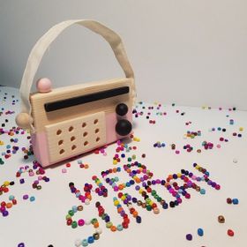 Websunday El Yapımı Ahşap Oyuncak Pembe Baby Radyo
