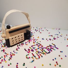 Websunday El Yapımı Ahşap Oyuncak Siyah Baby Radyo