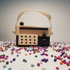 Websunday El Yapımı Ahşap Oyuncak Siyah Baby Radyo