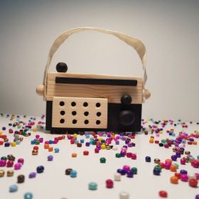 Websunday El Yapımı Ahşap Oyuncak Siyah Baby Radyo