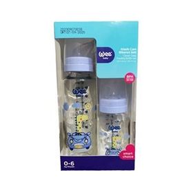 Wee Baby 0-6 Ay 250 ml + 125 ml Klasik Mavi Cam Biberon Seti
