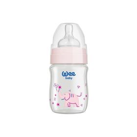 Wee Baby 120 ml Klasik Plus Geniş Ağızlı Isıya Dayanıklı Cam Beyaz Biberon