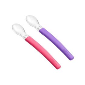 Wee Baby 122 Pembe Mor Silikon Uçlu 2'li Mama Kaşığı