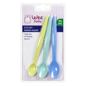 Wee Baby 123 3'lü Mavi Set Mama Kaşığı