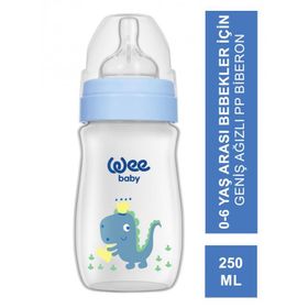 Wee Baby 136 250 ml Mavi Klasik Plus Geniş Ağızlı PP Biberon