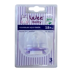 Wee Baby 18+ Ay Silikon Yuvarlak Uçlu Emzik Mor