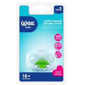 Wee Baby 18 Ay Ve Üzeri Şeffaf Desenli Damaklı No 3 Emzik