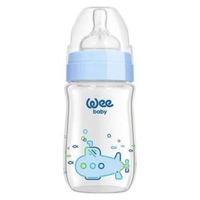 Wee Baby 180 ml Isıya Dayanıklı Mavi Cam Biberon