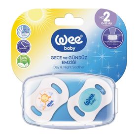 Wee Baby 2 li 0-6 Ay Silikon Gece Gündüz Damaklı Emzik