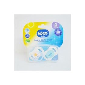 Wee Baby 2 li 0-6 Ay Silikon Gece Gündüz Damaklı Emzik