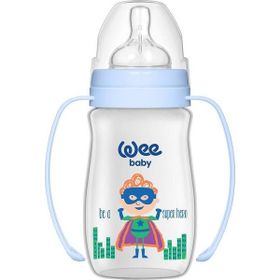 Wee Baby 250 ml Klasik Plus Geniş Ağızlı Kulplu PP Mavi Biberon