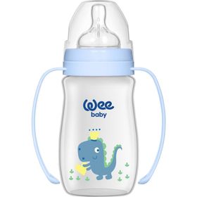 Wee Baby 250 ml Klasik Plus Geniş Ağızlı Kulplu PP Mavi Biberon