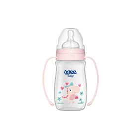 Wee Baby 250 ml Klasik Plus Geniş Ağızlı Kulplu PP Mavi Biberon