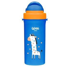 Wee Baby 300 ml Mavi Askılı Pipetli Bardak