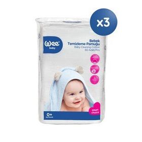 Wee Baby 3x60 Adet Bebek Temizleme Pamuğu Seti