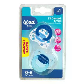 Wee Baby 437 / MVI No:1 Mavi Renk 2’li Damaklı Emzik