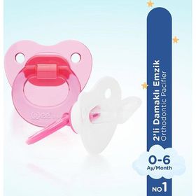 Wee Baby 437 / PMB No:1 Pembe Renk 2’li Damaklı Emzik