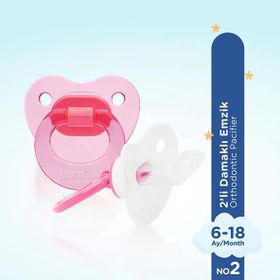 Wee Baby 438 / PMB No:2 Pembe Renk 2’li Damaklı Emzik