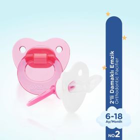 Wee Baby 438 / PMB No:2 Pembe Renk 2’li Damaklı Emzik