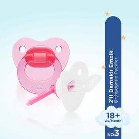 Wee Baby 439 / PMB No:3 Pembe Renk 2’li Damaklı Emzik
