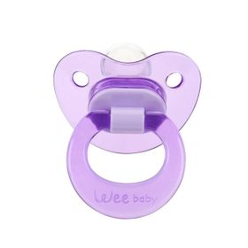 Wee Baby 6-18 Ay Silikon Akide Damaklı Emzik Mor