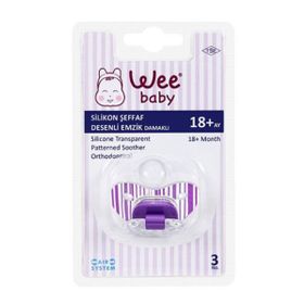 Wee Baby 6+ Ay Silikon Şeffaf Desenli Damaklı Emzik