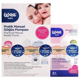 Wee Baby 752 Pratik Manuel Göğüs Pompası + Pembe 180 ml Biberon