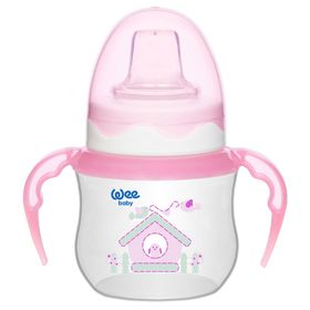 Wee Baby 753 125 ml Pembe Damla Akıtmayan Kulplu Bardak