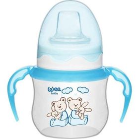 Wee Baby 753 Akıtmaz Kulplu PP 125 ml Mavi Bardak