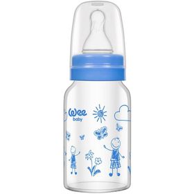 Wee Baby 770 Mavi 0-6 Ay 120 ml Isıya Dayanıklı Cam Biberon