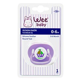 Wee Baby 829 0-6 Ay Silikon Mat Yuvarlak Uçlu Askılı Emzik
