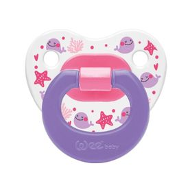 Wee Baby 833 0-6 Ay Silikon Desenli Damaklı Emzik Emzik Mor