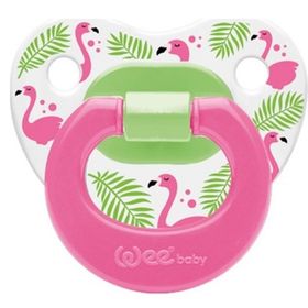 Wee Baby 833 No1 0-6 Ay Pembe Desenli Silikon Damaklı Emzik