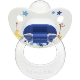 Wee Baby 834 6-18 Ay Silikon Desenli Damaklı Emzik Mavi
