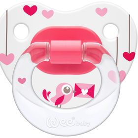 Wee Baby 835 18+ Ay Silikon Desenli Damaklı Emzik Pembe