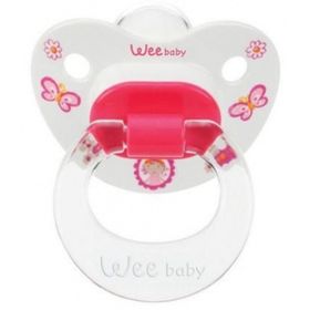 Wee Baby 835 18+ Ay Silikon Desenli Damaklı Emzik Pembe