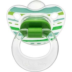 Wee Baby 836 0-6 Ay Silikon Şeffaf Desenli Damaklı Emzik Yeşil