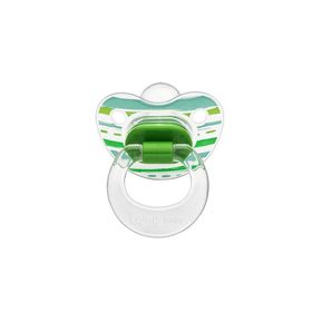 Wee Baby 837 6-18 Ay Silikon Şeffaf Desenli Damaklı Emzik Yeşil