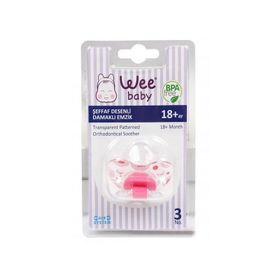 Wee Baby 838 No3 18+ Ay Şeffaf Desenli Damaklı Emzik