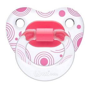 Wee Baby 838 Şeffaf Desenli Damaklı 18+ Ay Pembe Emzik