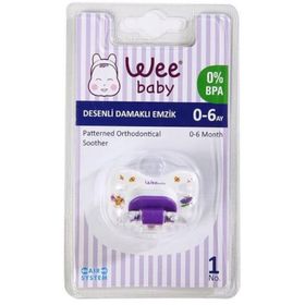 Wee Baby Desenli Damaklı No 1 Mor Emzik