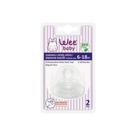 Wee Baby Geniş Ağızlı 6+ Ay Damaklı Silikon Biberon Emziği