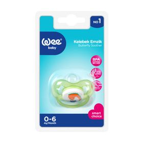 Wee Baby No:1 158 0-6 Ay Damaklı Silikon Kelebek Yeşil Emzik