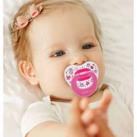 Wee Baby Pembe Desenli Damaklı Emzik